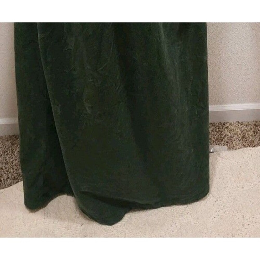 Vintage 70s Boho Green Floral lace trim Maxi Dress Boho Cottage Whimsy Sz M - Picture 6 of 8